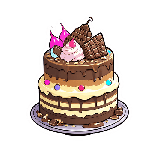Birthday Cake Sticker - Decadent Dessert - Heat Press Transfer