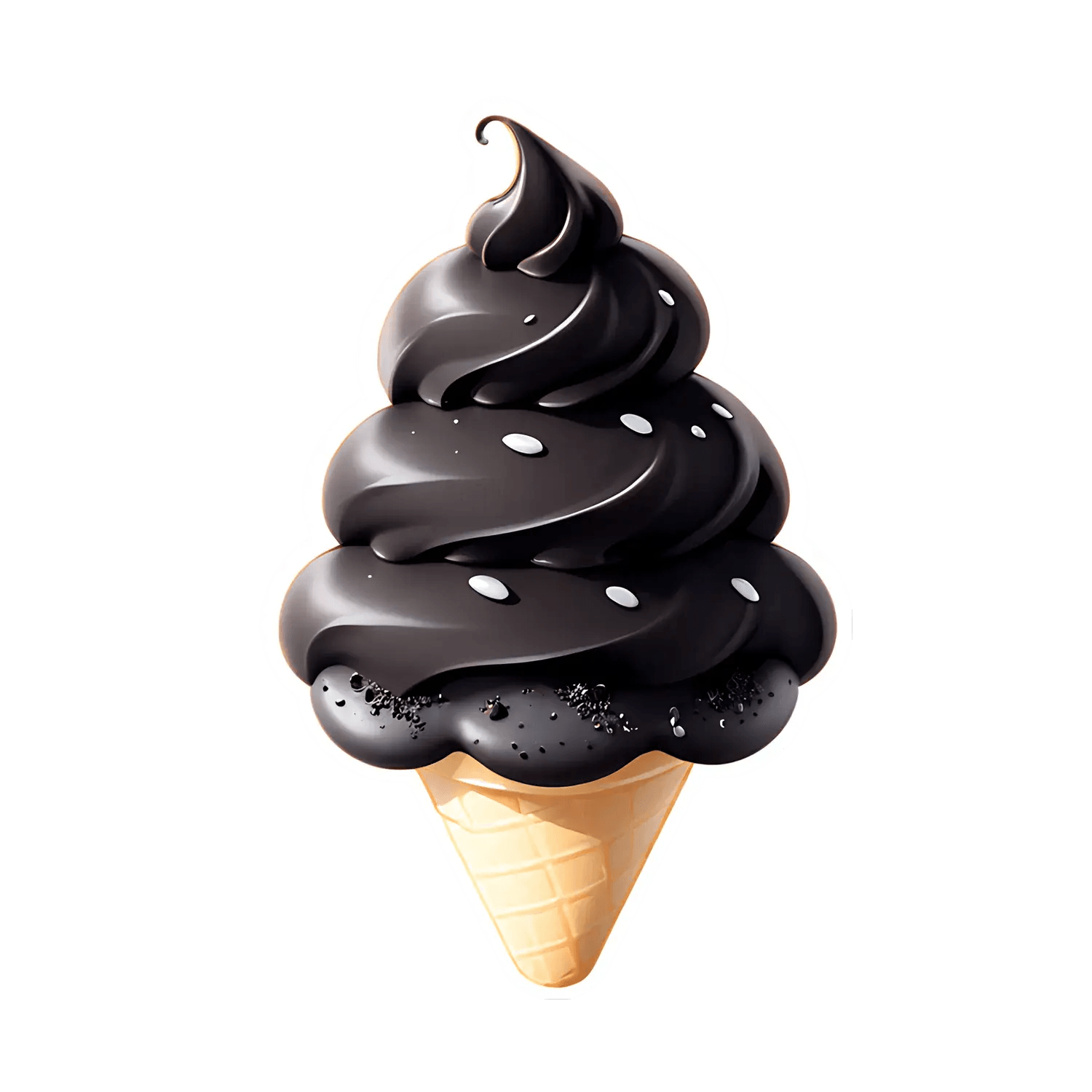 Black Ice Cream Cone - Sticker - Heat Press Transfer