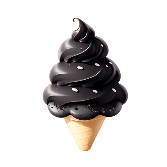 Black Ice Cream Cone - Sticker - Heat Press Transfer