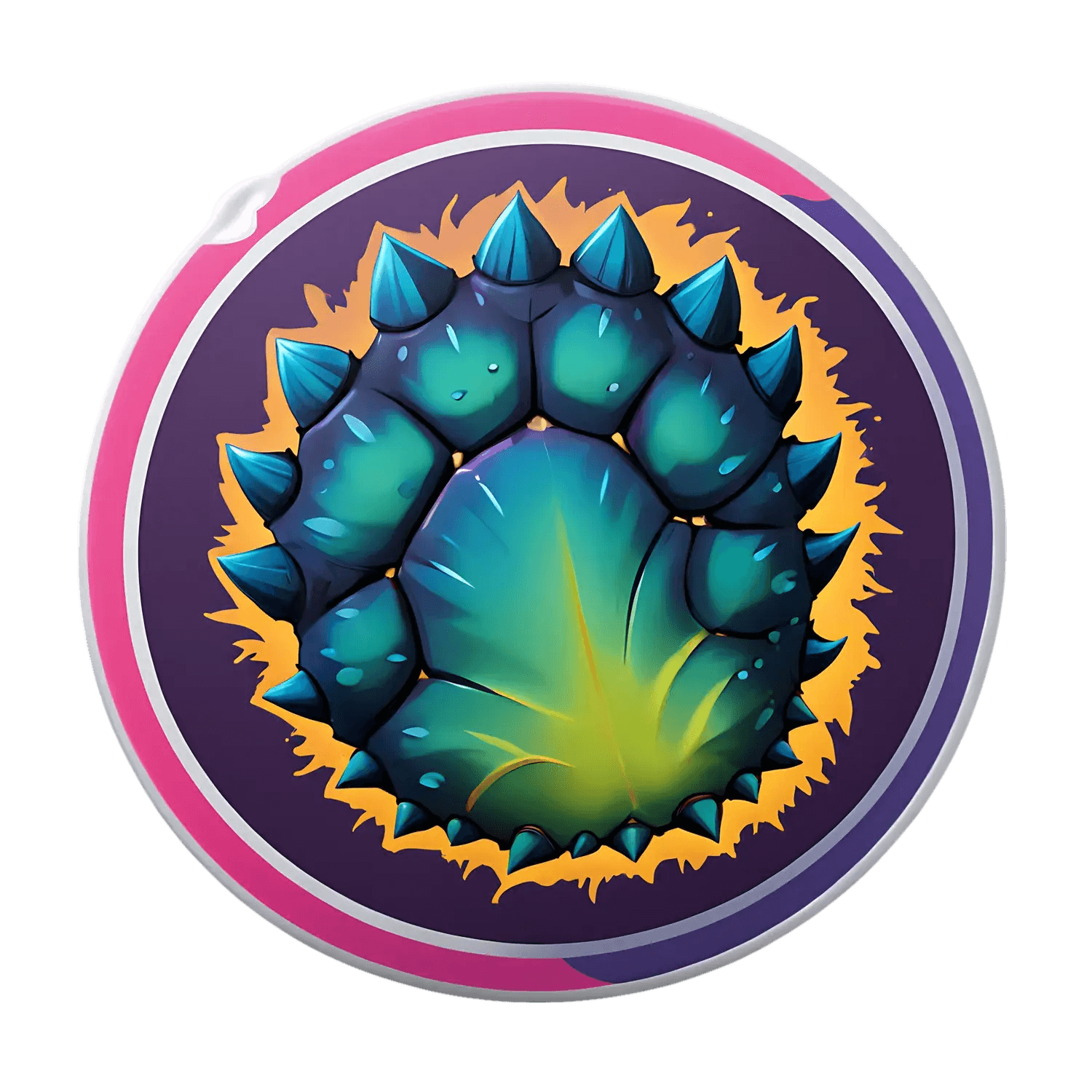 Blue Cacti Burst - UV Sticker - Heat Press Transfer