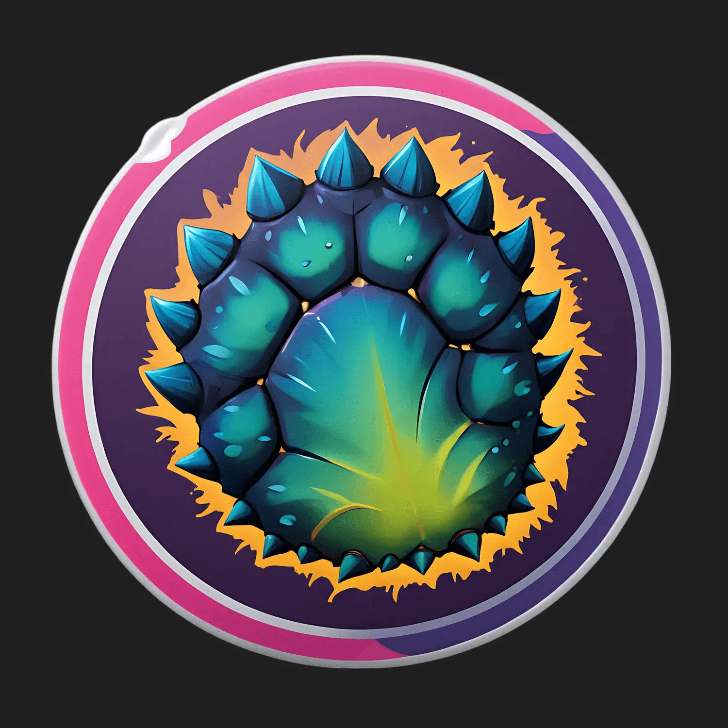 Blue Cacti Burst - UV Sticker - Heat Press Transfer