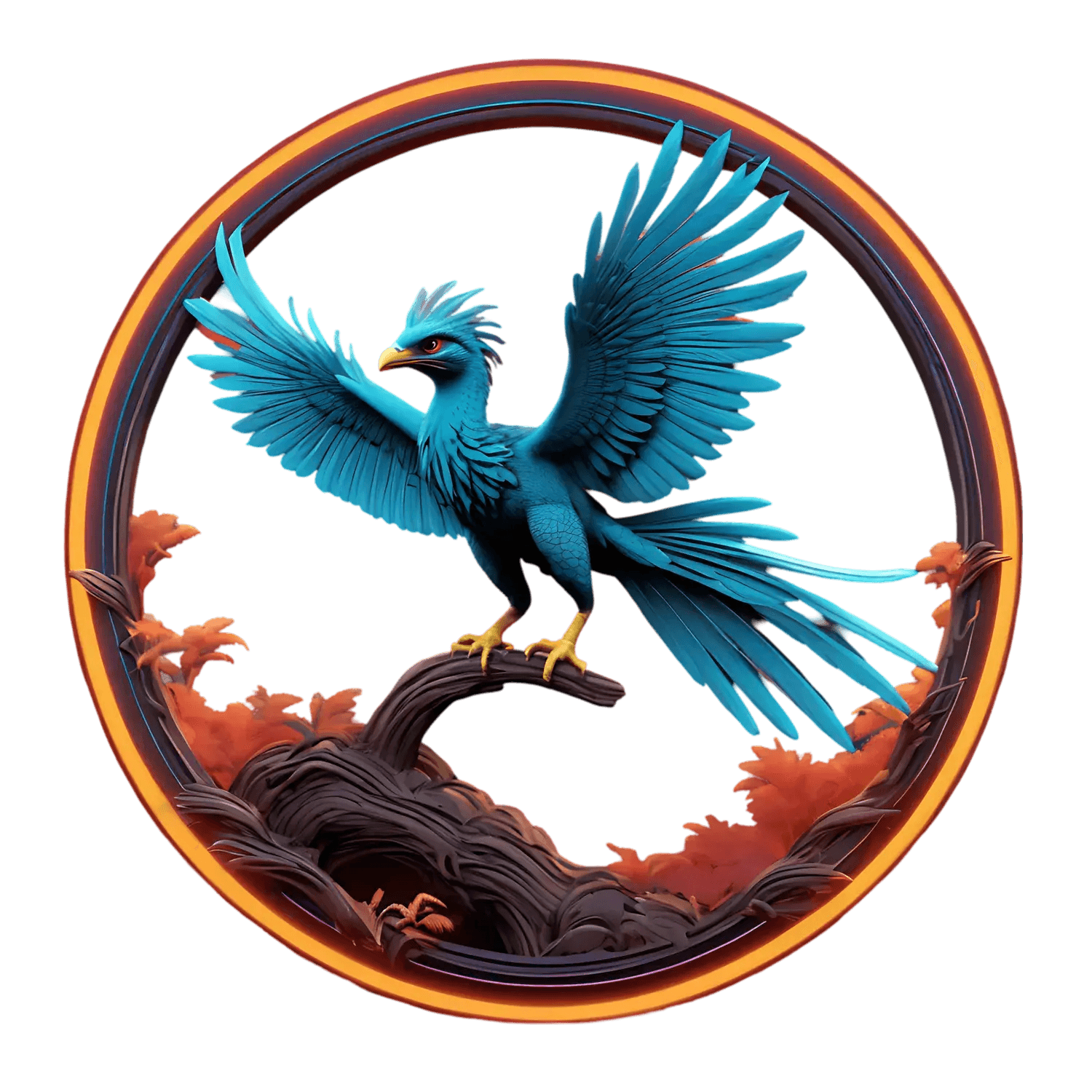 Blue Phoenix Art - UV Sticker - Heat Press Transfer