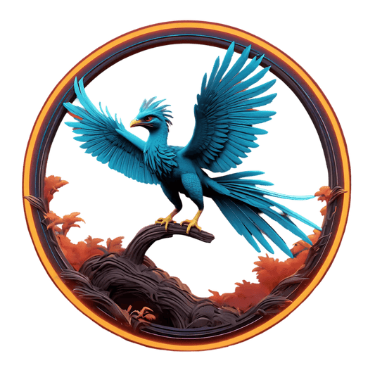 Blue Phoenix Art - UV Sticker - Heat Press Transfer