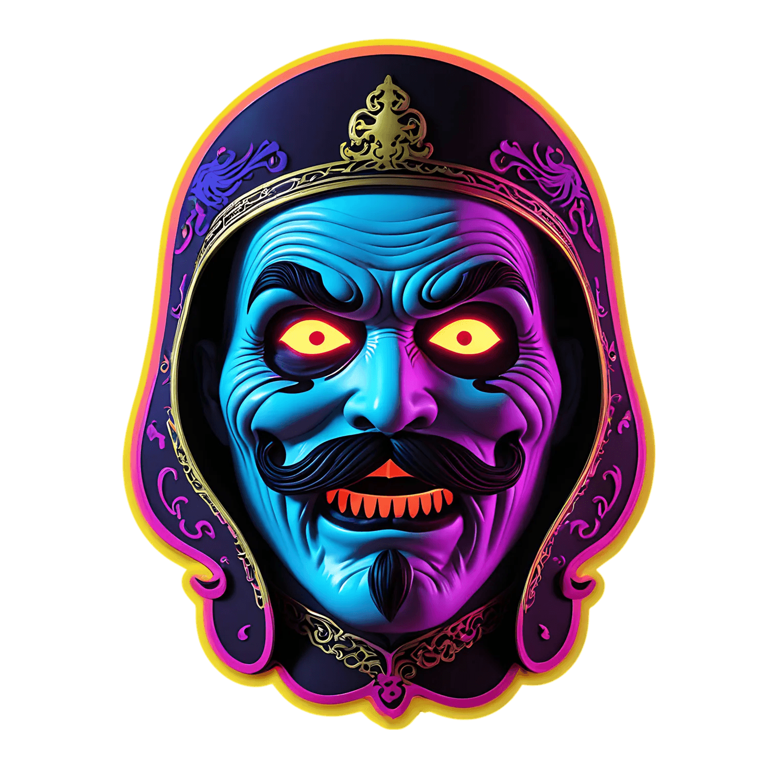 Blue Demon - UV DTF Sticker - Heat Press Transfer