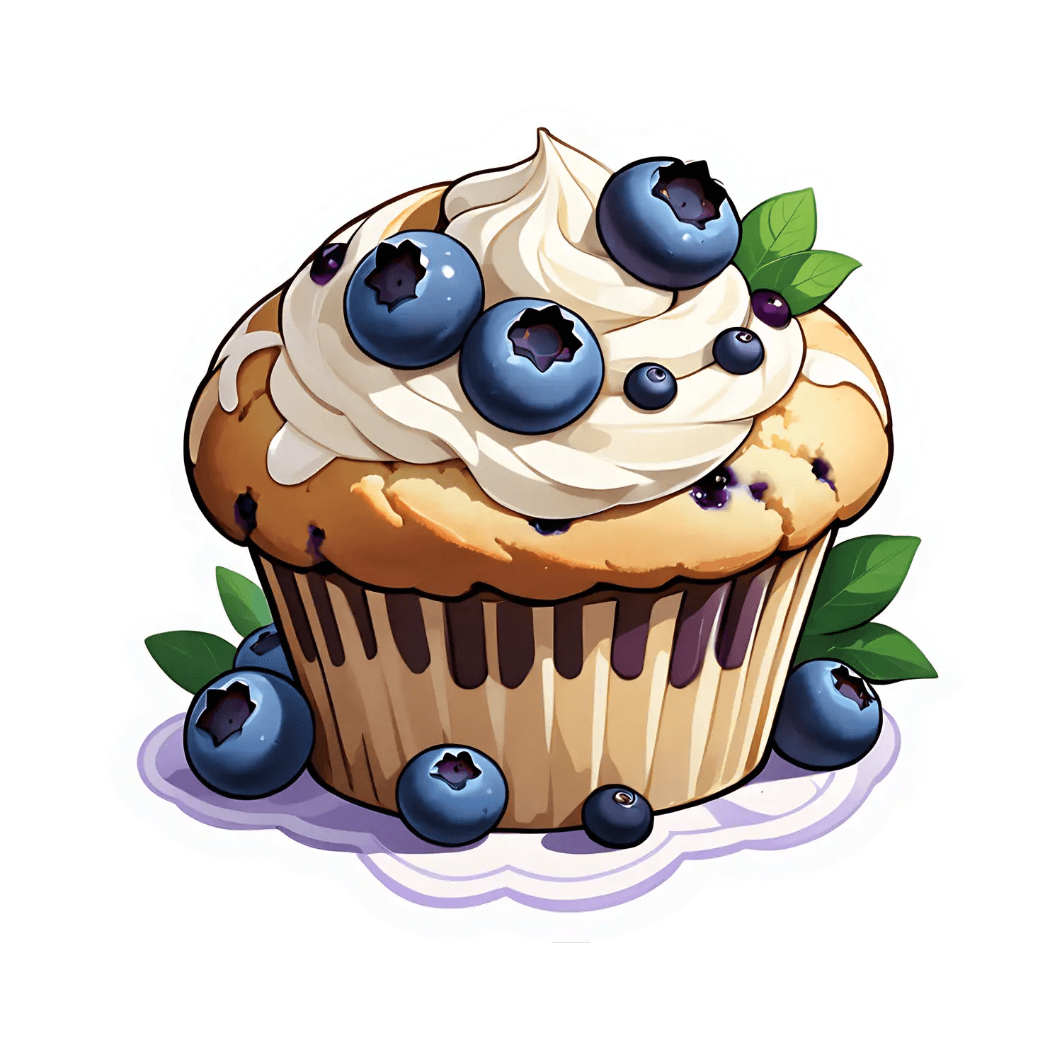 Blueberry Cupcake - Sticker - Heat Press Transfer