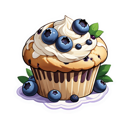 Blueberry Cupcake - Sticker - Heat Press Transfer