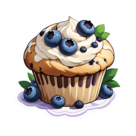 Blueberry Cupcake - Sticker - Heat Press Transfer