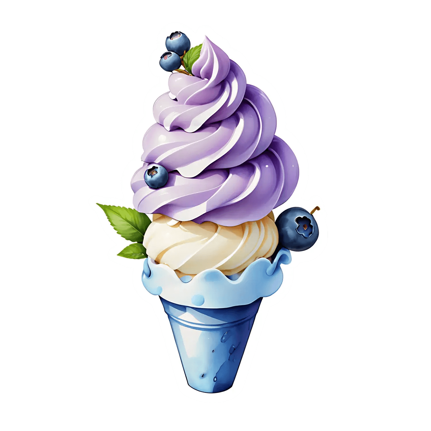 Blueberry Ice Cream - Sticker - Heat Press Transfer