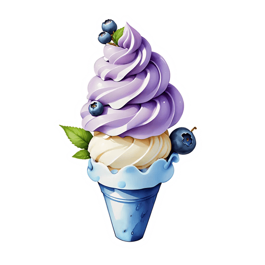 Blueberry Ice Cream - Sticker - Heat Press Transfer