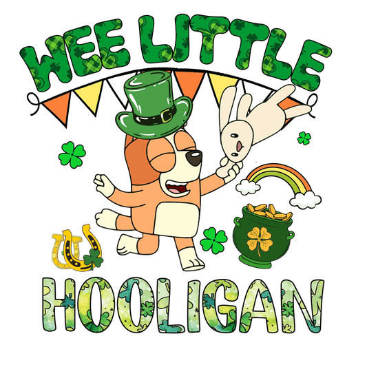 Bluey Happy St Patrick's Day Design - DTF Ready To Press - Heat Press Transfer