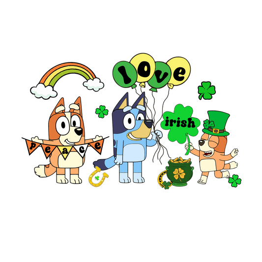 Bluey's St Patrick's Day Adventure - DTF Ready To Press - Heat Press Transfer