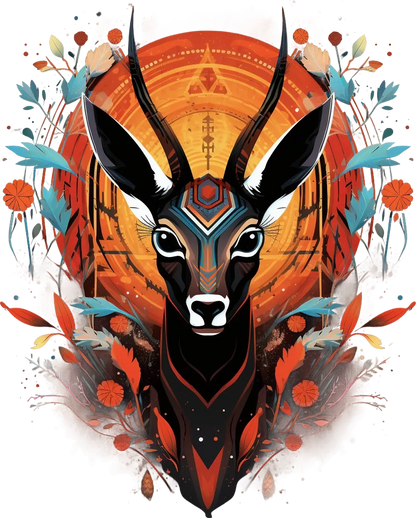 Boho Deer Art - DTF Ready to Press - Heat Press Transfer