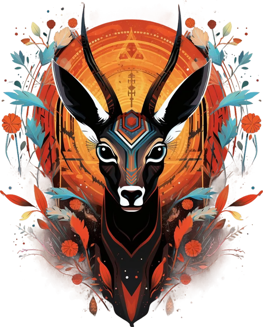 Boho Deer Art - DTF Ready to Press - Heat Press Transfer