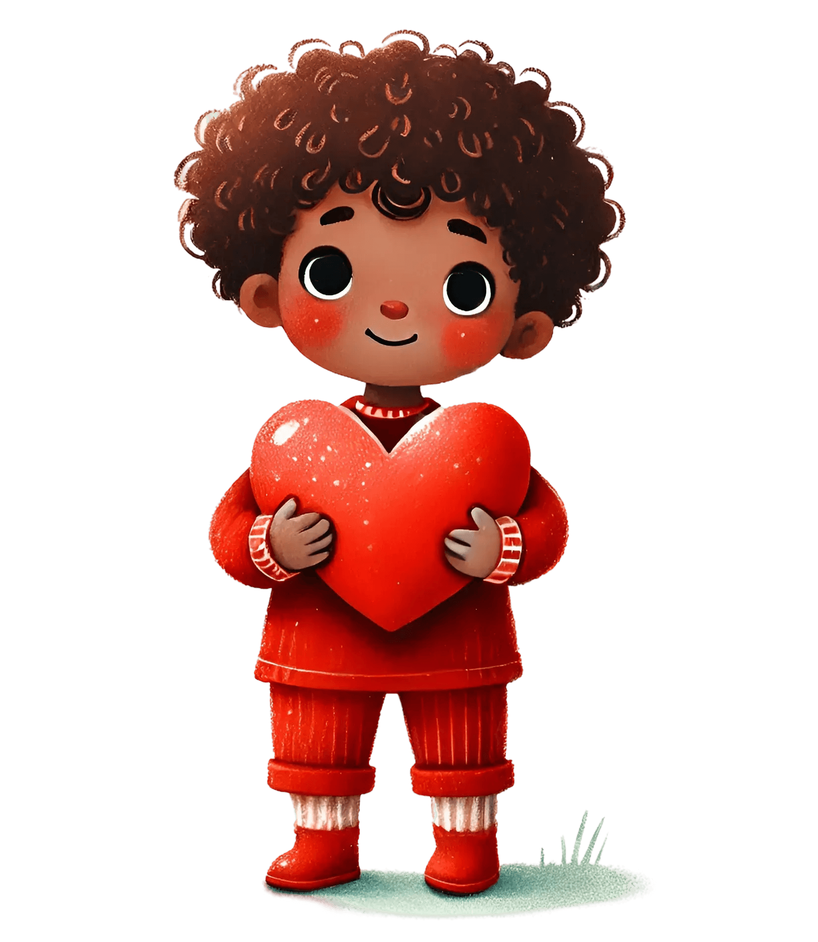 Boy Holding A Big Heart Design | DTF Center - Heat Press Transfer