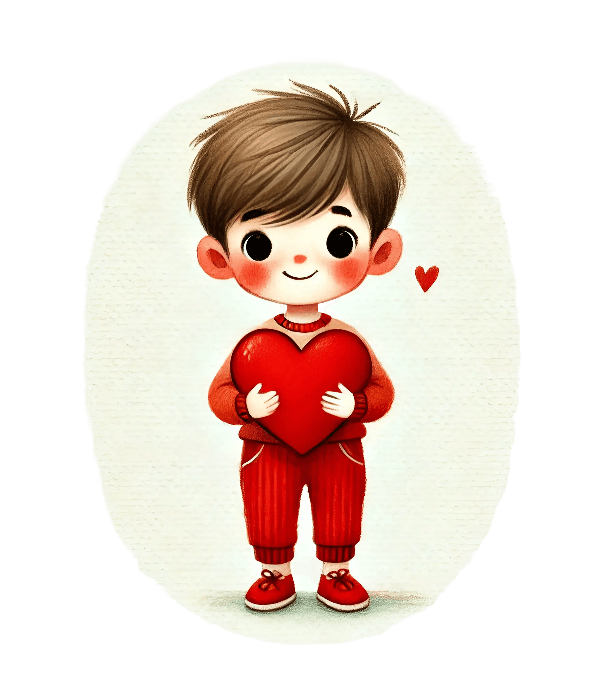 Boy Holding A Big Heart Design | DTF Center - Heat Press Transfer