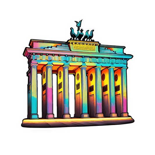 Brandenburg Gate Sticker - Multicolored Art - Heat Press Transfer