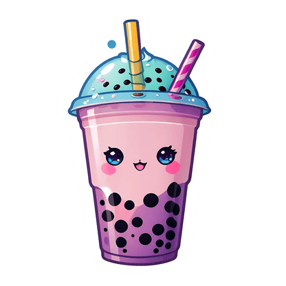 Bubble Tea Cute - Sticker - Heat Press Transfer