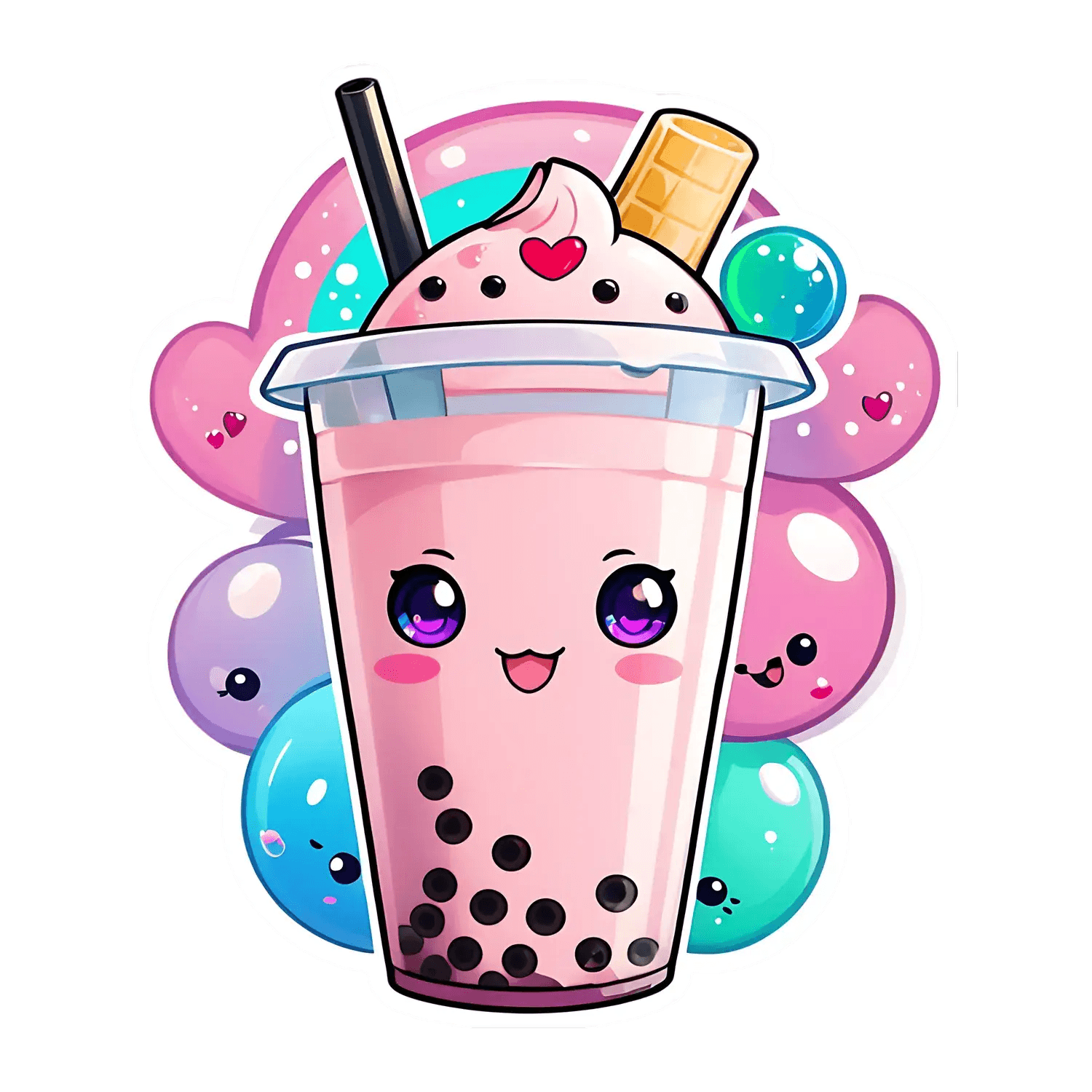 Bubble Tea Delight - Sticker - Heat Press Transfer