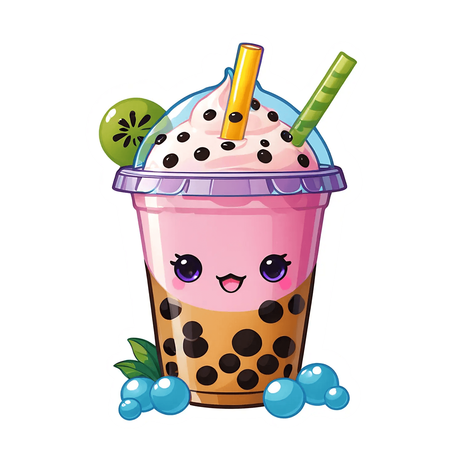 Bubble Tea Fun - UV DTF Sticker - Heat Press Transfer