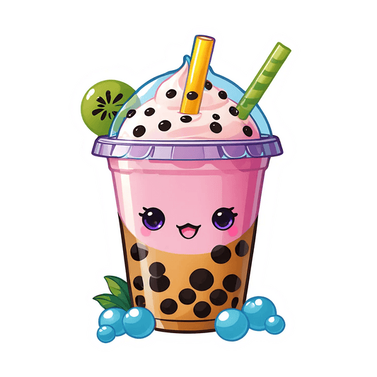 Bubble Tea Fun - UV DTF Sticker - Heat Press Transfer