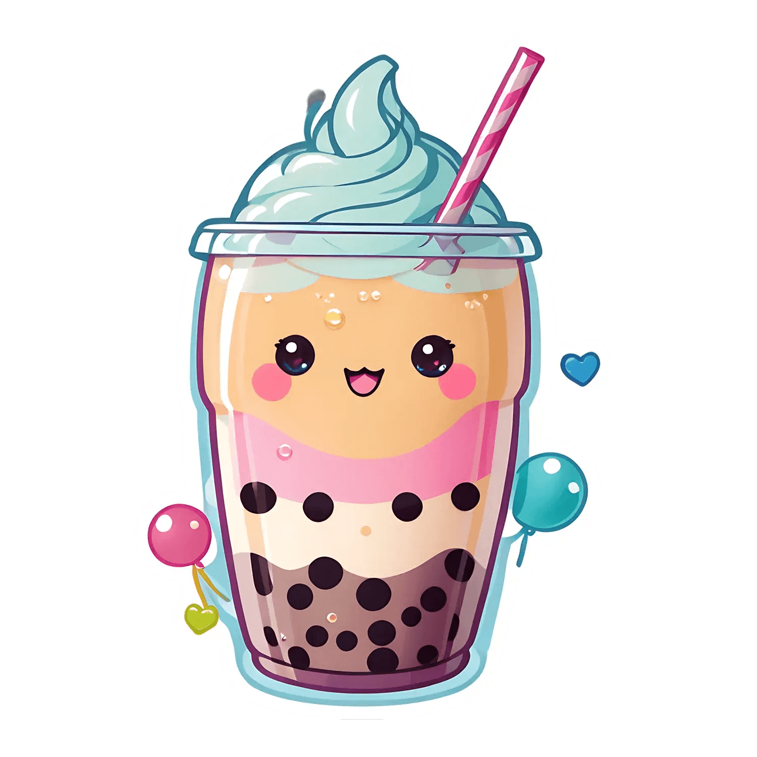 Bubble Tea Kawaii - Sticker - Heat Press Transfer