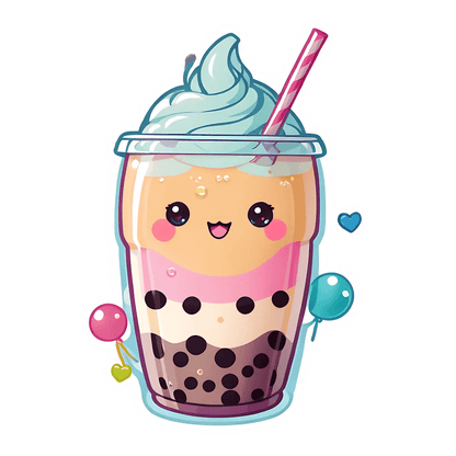 Bubble Tea Kawaii - Sticker - Heat Press Transfer