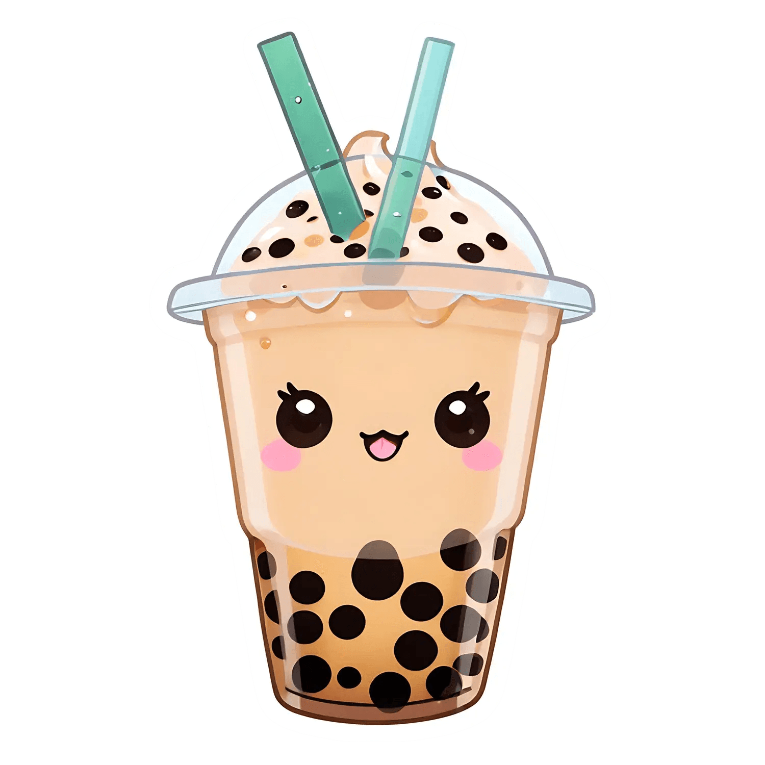 Bubble Tea Sticker - Cute Kawaii Design - Heat Press Transfer