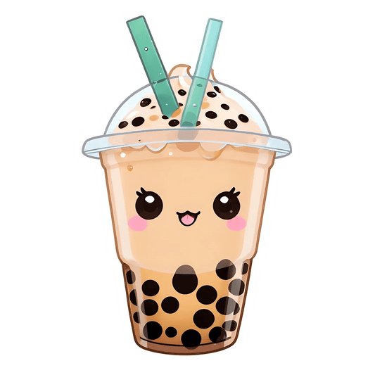Bubble Tea Sticker - Cute Kawaii Design - Heat Press Transfer