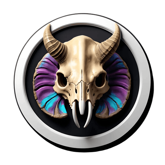 Buffalo Skull Sticker - Colorful Horn Art - Heat Press Transfer