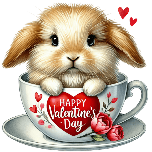 Bunny Coffee Cup Design | DTF Center - Heat Press Transfer