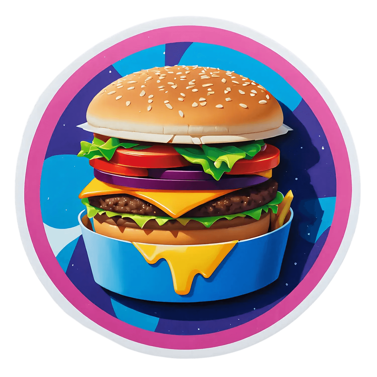 Burger Decal - Sticker - Heat Press Transfer