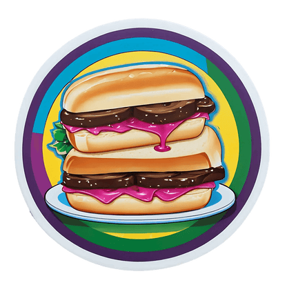 Burger Decal - UV Adhesive Sticker - Heat Press Transfer