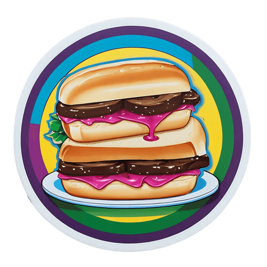 Burger Decal - UV Adhesive Sticker - Heat Press Transfer