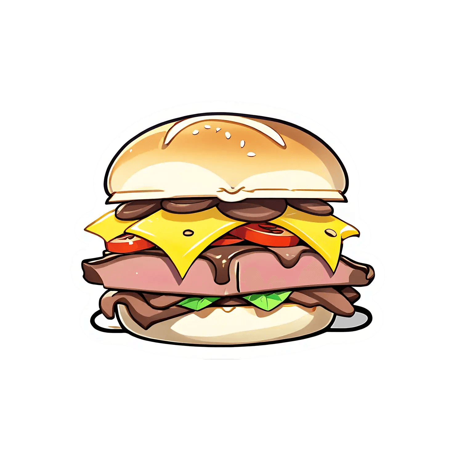 Burger Decal - UV DTF Sticker - Heat Press Transfer