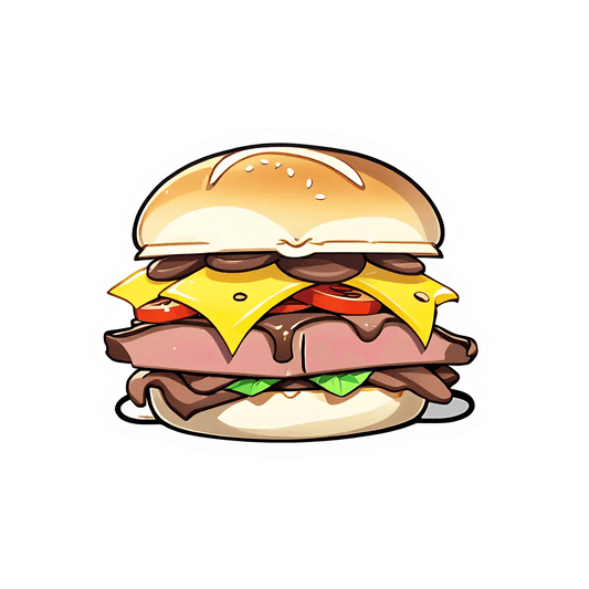 Burger Decal - UV DTF Sticker - Heat Press Transfer