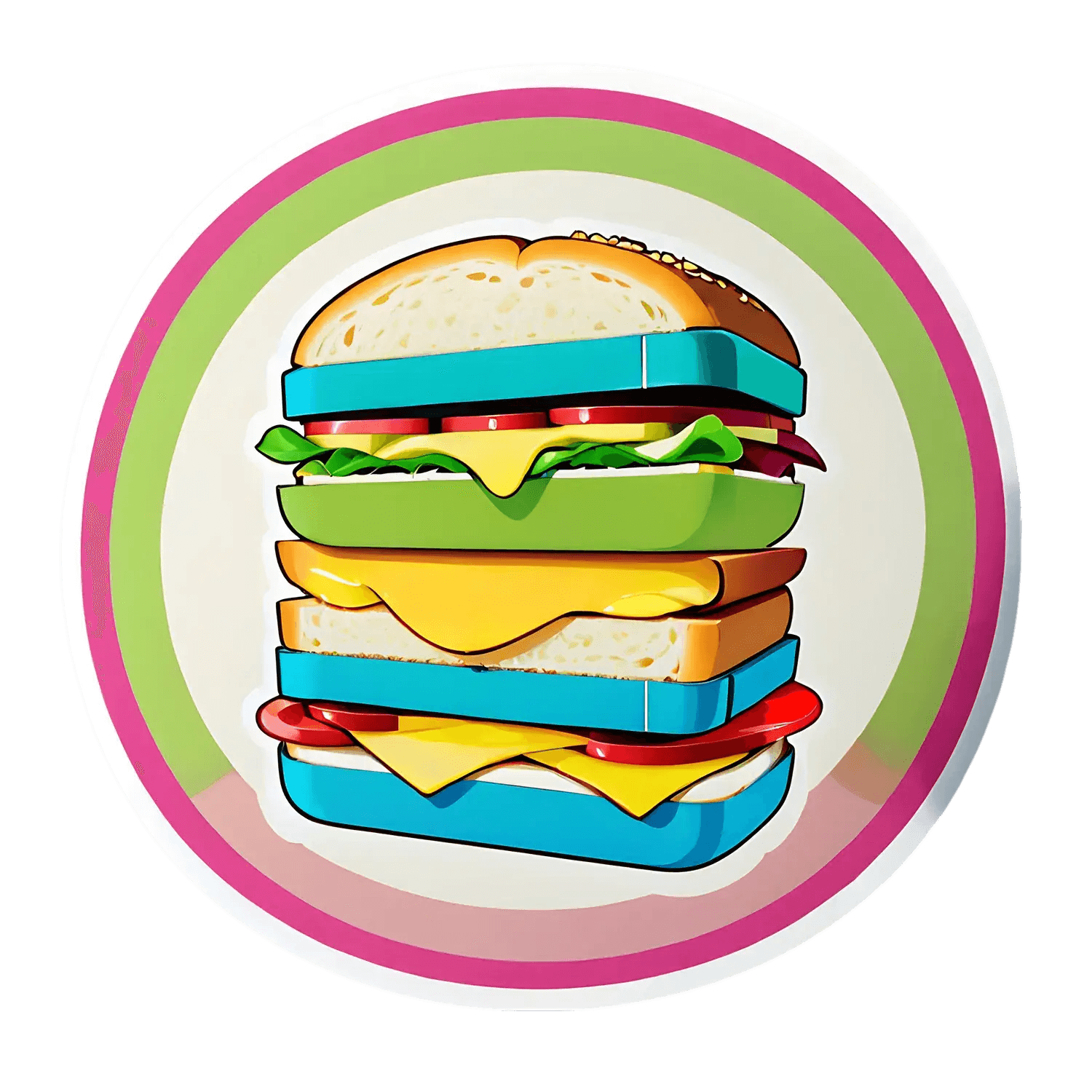 Burger Delight Sticker - Durable UV DTF - Heat Press Transfer