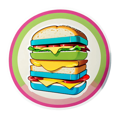 Burger Delight Sticker - Durable UV DTF - Heat Press Transfer