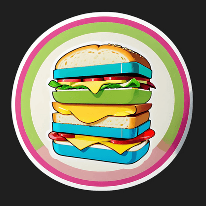 Burger Delight Sticker - Durable UV DTF - Heat Press Transfer