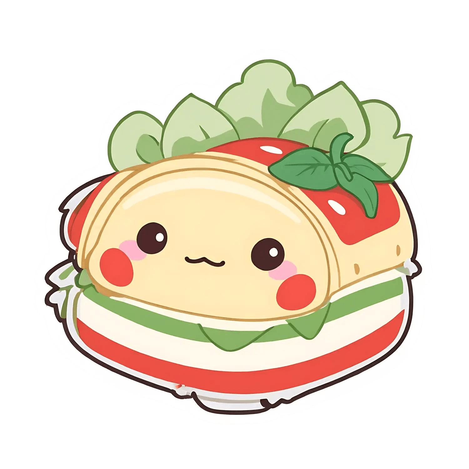 Burger Sticker - Cute Kawaii Style - Heat Press Transfer
