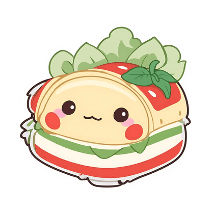 Burger Sticker - Cute Kawaii Style - Heat Press Transfer