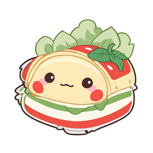 Burger Sticker - Cute Kawaii Style - Heat Press Transfer