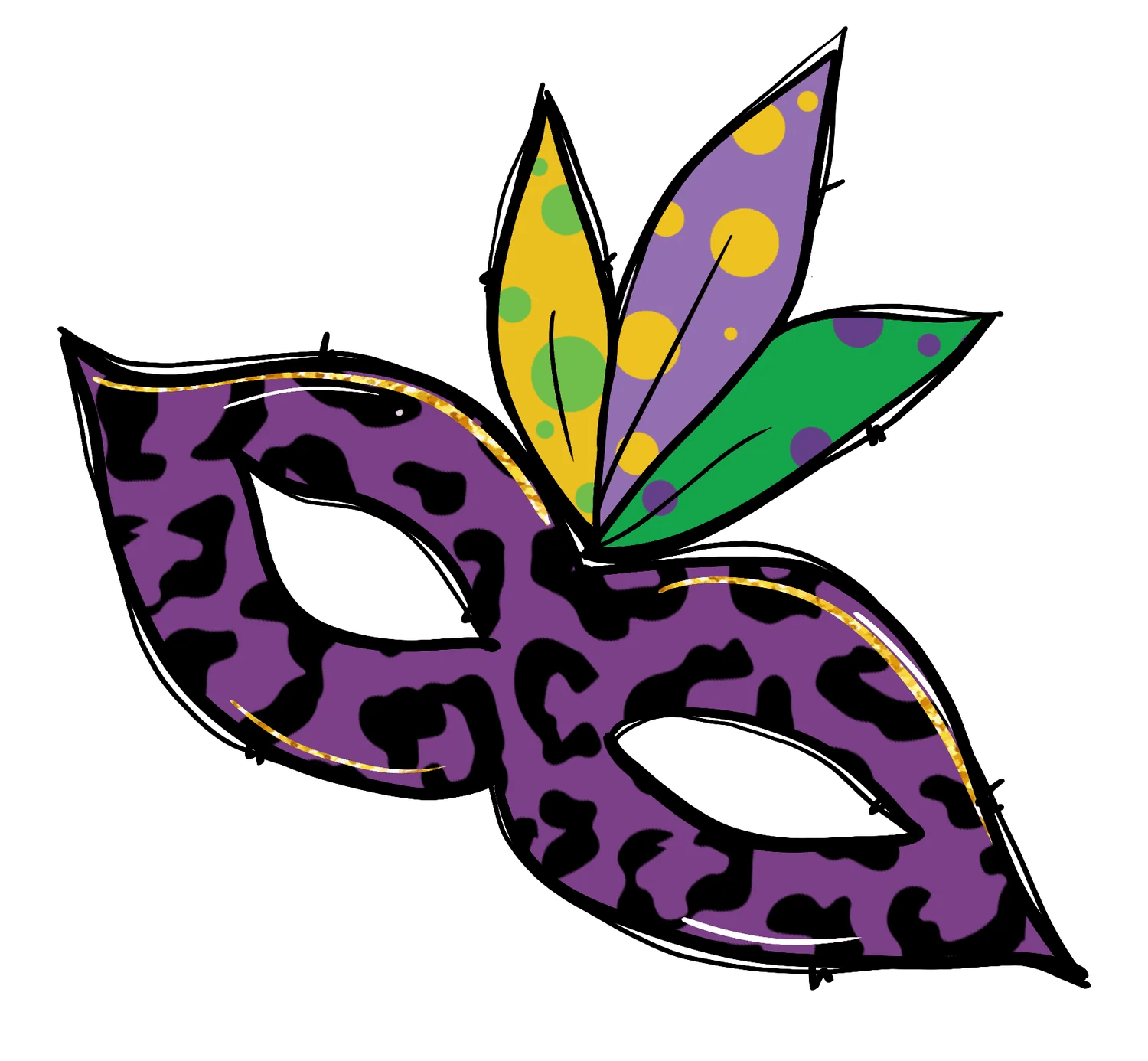Butterfly Mardi Gras - DTF Ready to Press - Heat Press Transfer