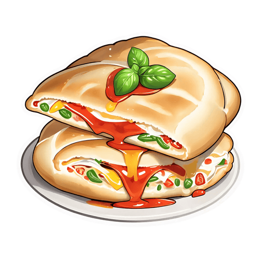 Calzone Pizza Sticker - Bursting with Flavor - Heat Press Transfer