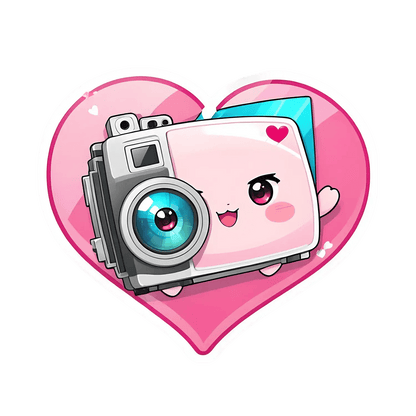 Camera Love - Cute Sticker - Heat Press Transfer