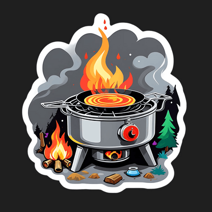 Camping Grill Sticker - Wilderness Adventure - Heat Press Transfer