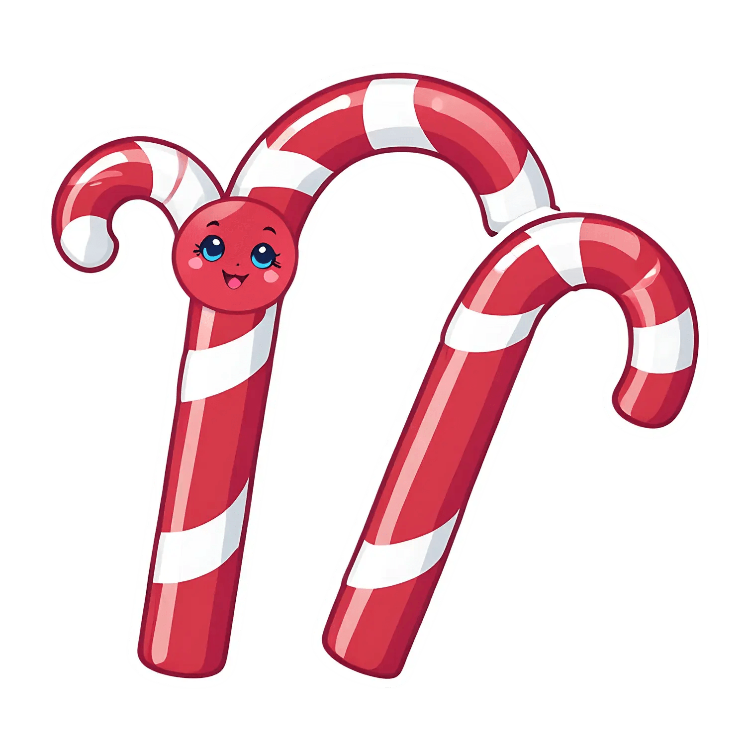 Candy Cane Smile - Sticker - Heat Press Transfer