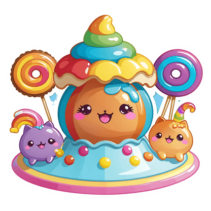 Candy Cute - Colorful Sticker - Heat Press Transfer