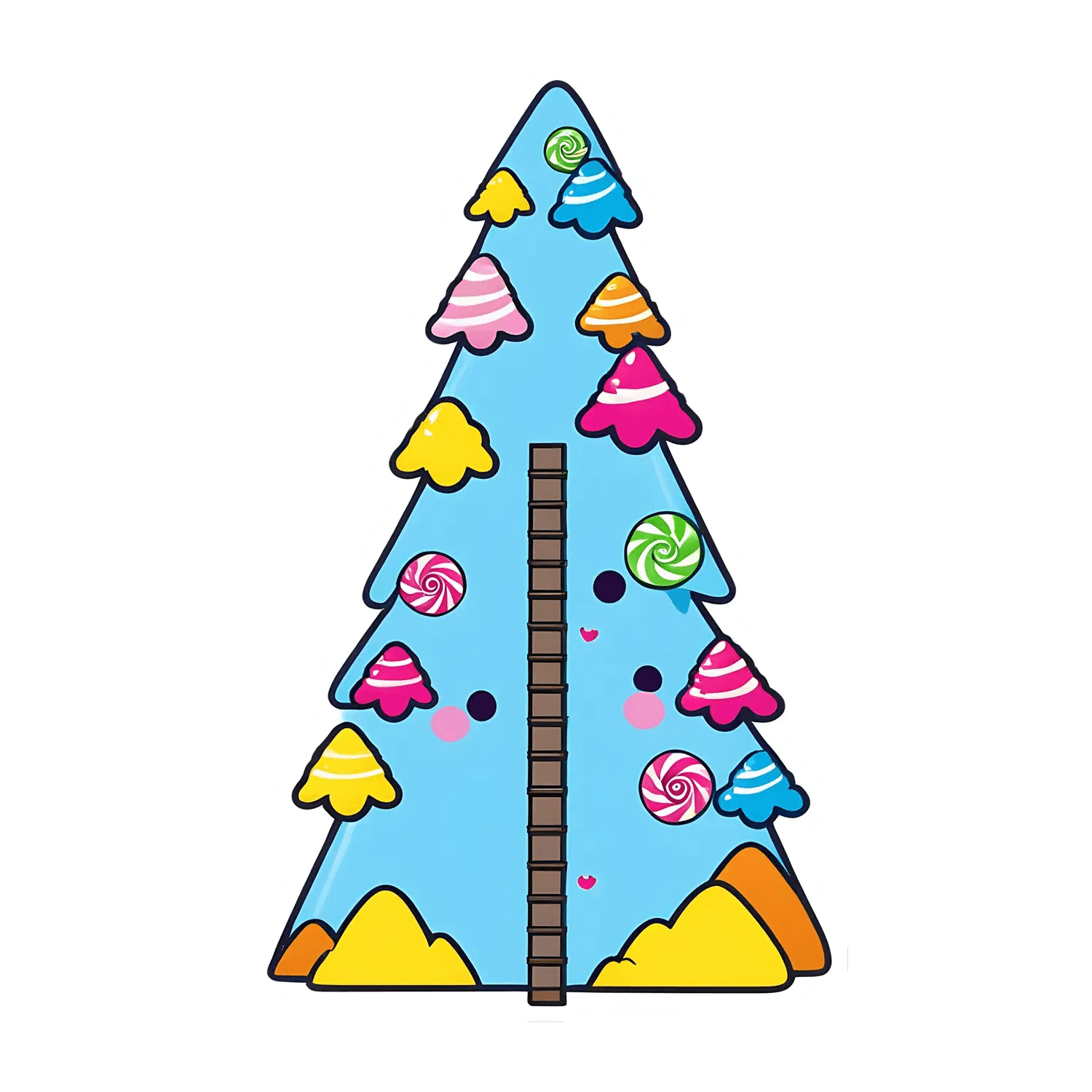 Candy Tree Sticker - Colorful UV DTF Design - Heat Press Transfer