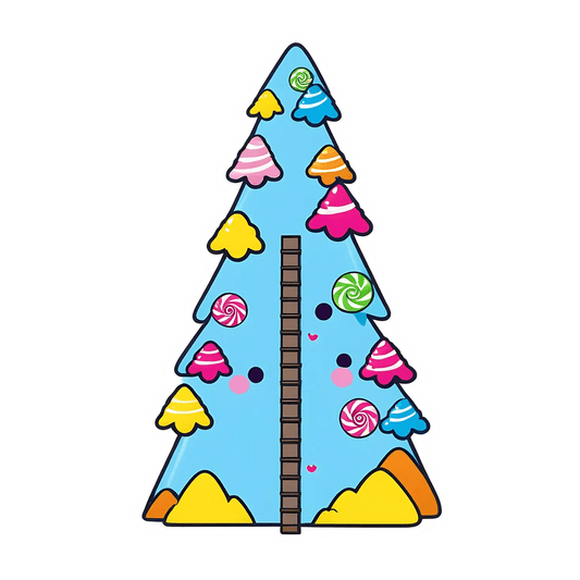 Candy Tree Sticker - Colorful UV DTF Design - Heat Press Transfer