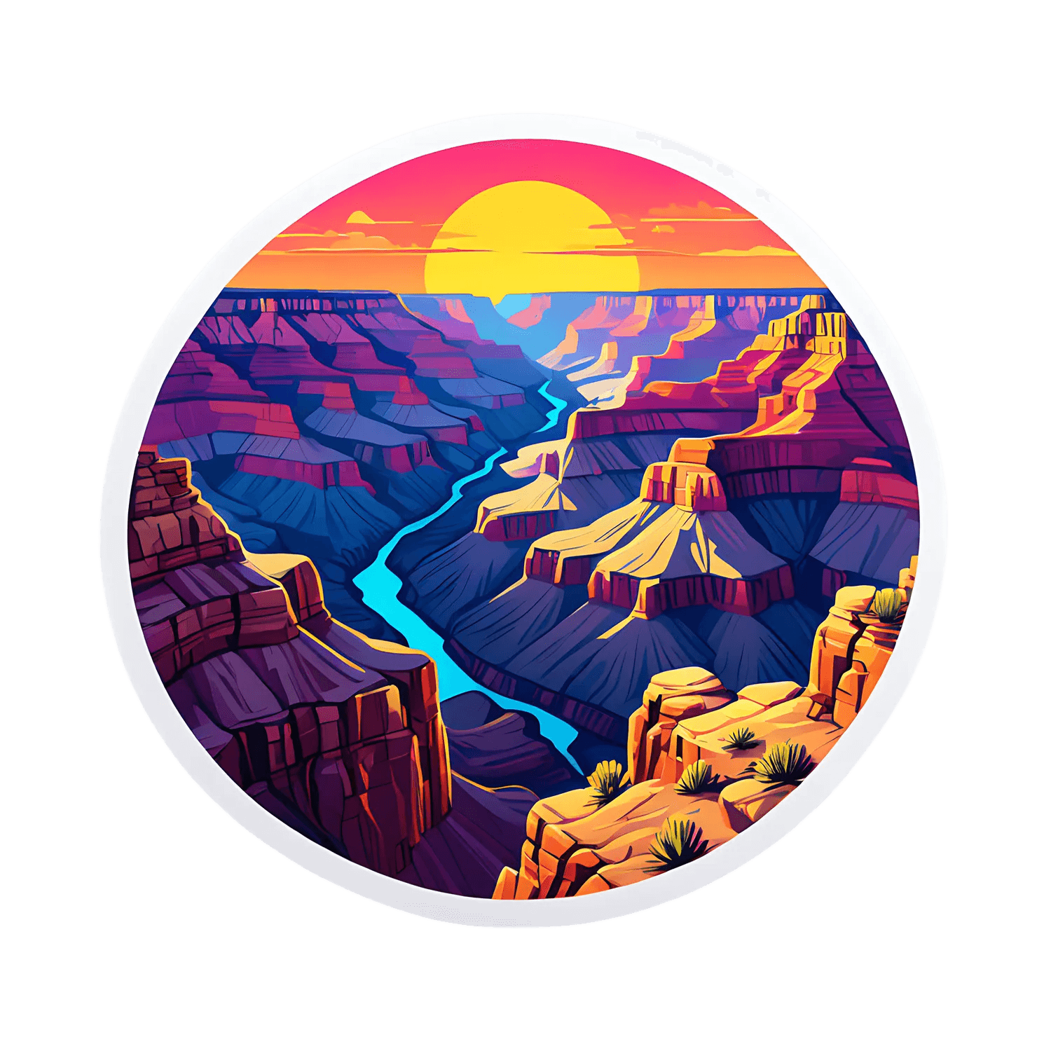 Canyon Sunset Sticker - Vibrant UV DTF - Heat Press Transfer